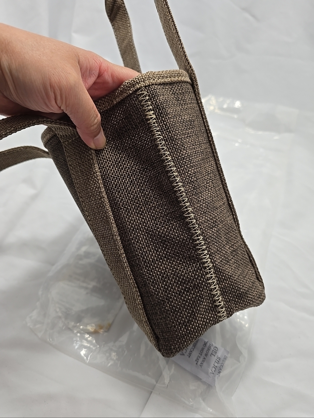NWT Starbucks Merchandise Brown Goddess Style Cotton Linen Travel Mug Bag - Picture 7 of 13